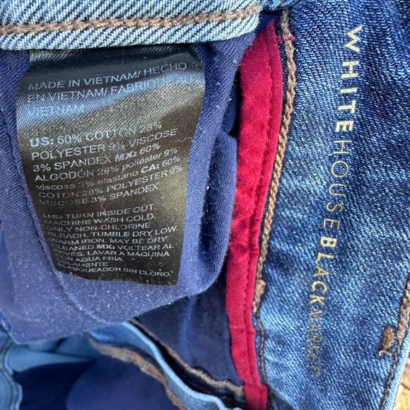 White House Black Market The Sculpt Straight Crop Distressed High Rise Jeans Siz - Picture 8 of 14